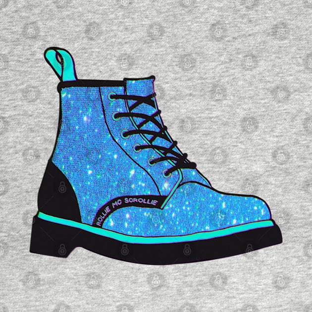 Glittery Sparkly Blue Boot by ROLLIE MC SCROLLIE